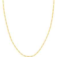 Olas d'Oro - 14K Yellow Gold 1.90mm Figaro 3+1 Chain Necklace - 20" Length