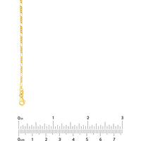 Olas d'Oro - 14K Yellow Gold 1.90mm Figaro 3+1 Chain Necklace - 20" Length