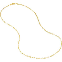 Olas d'Oro - 14K Yellow Gold 1.95mm Diamond-Cut Paper Clip Chain Bracelet - 7.25"