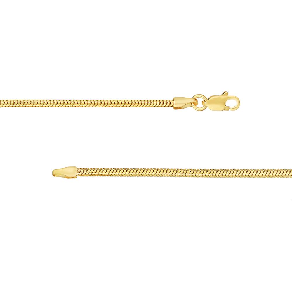 Olas d'Oro - 14K Yellow Gold 1.9mm Snake Chain Necklace with Lobster Lock - 7.41 Grams Total Weight