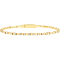 Olas d'Oro - 14K Yellow Gold 1 Carat Diamond Flex Bracelet with Box Lock Closure