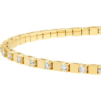 Olas d'Oro - 14K Yellow Gold 1 Carat Diamond Flex Bracelet with Box Lock Closure