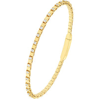 Olas d'Oro - 14K Yellow Gold 1 Carat Diamond Flex Bracelet with Box Lock Closure