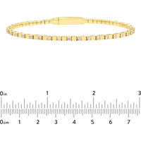 Olas d'Oro - 14K Yellow Gold 1 Carat Diamond Flex Bracelet with Box Lock Closure
