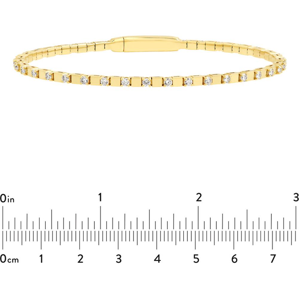 Olas d'Oro - 14K Yellow Gold 1 Carat Diamond Flex Bracelet with Box Lock Closure