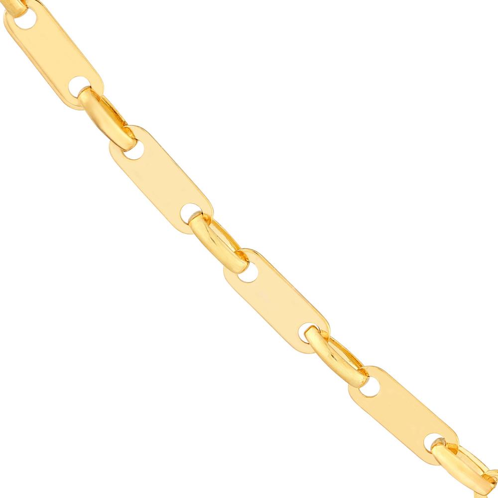 Olas d'Oro - 14K Yellow Gold 10" Handmade Flat Link Choker Necklace - 1.85mm Links, 1.84 Grams Average Weight