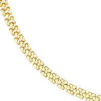 Olas d'Oro - 14K Yellow Gold 10" Polished 2+1 Square Link Chain Choker Necklace - 7.9 Grams Total Weight