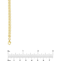 Olas d'Oro - 14K Yellow Gold 10" Polished 2+1 Square Link Chain Choker Necklace - 7.9 Grams Total Weight