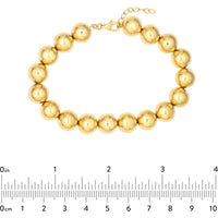Olas d'Oro - 14K Yellow Gold 10mm Beaded Bracelet with Lobster Clasp - 12.50 Grams