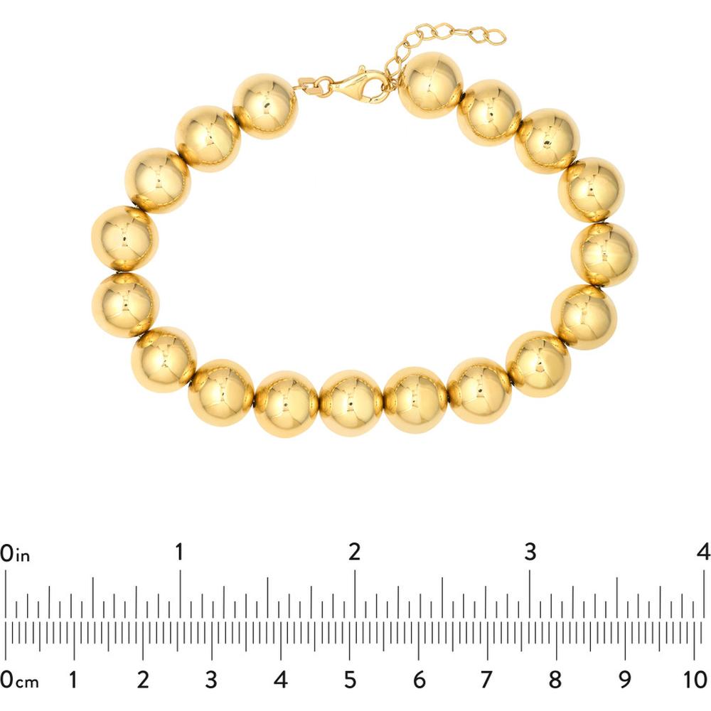 Olas d'Oro - 14K Yellow Gold 10mm Beaded Bracelet with Lobster Clasp - 12.50 Grams
