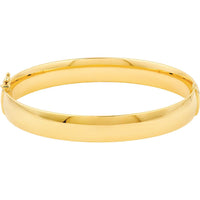 Olas d'Oro - 14K Yellow Gold 10mm Flat Oval Tube Bangle - 9.40 Grams