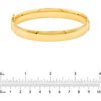 Olas d'Oro - 14K Yellow Gold 10mm Flat Oval Tube Bangle - 9.40 Grams