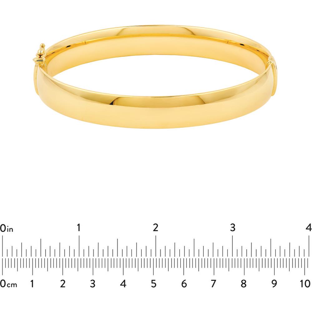 Olas d'Oro - 14K Yellow Gold 10mm Flat Oval Tube Bangle - 9.40 Grams