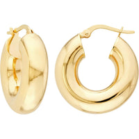 Olas d'Oro - 14K Yellow Gold 10mm High Polished Hoop Earrings