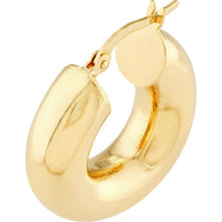 Olas d'Oro - 14K Yellow Gold 10mm High Polished Hoop Earrings