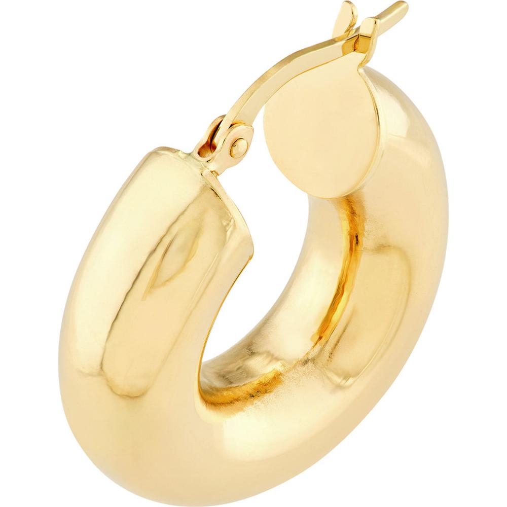 Olas d'Oro - 14K Yellow Gold 10mm High Polished Hoop Earrings