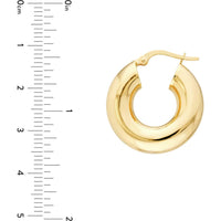 Olas d'Oro - 14K Yellow Gold 10mm High Polished Hoop Earrings