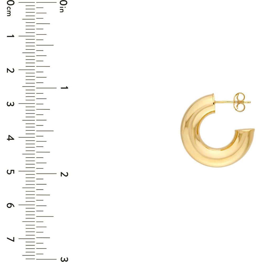 Olas d'Oro - 14K Yellow Gold 10mm Polished Open Hoop Earrings - 3.10 Grams Weight