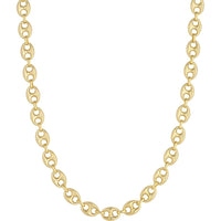 Olas d'Oro - 14K Yellow Gold 10mm Puff Mariner Chain Bracelet with Fancy Lobster Lock - 8" Length