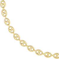 Olas d'Oro - 14K Yellow Gold 10mm Puff Mariner Chain Bracelet with Fancy Lobster Lock - 8" Length