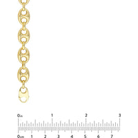 Olas d'Oro - 14K Yellow Gold 10mm Puff Mariner Chain Bracelet with Fancy Lobster Lock - 8" Length