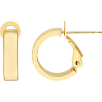 Olas d'Oro - 14K Yellow Gold 10mm Rectangle Tube Round Hoop Earrings