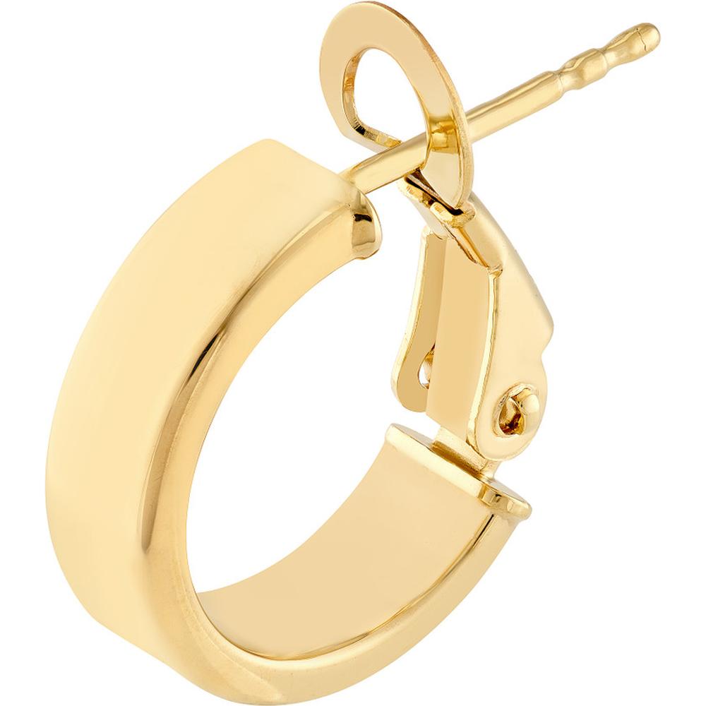 Olas d'Oro - 14K Yellow Gold 10mm Rectangle Tube Round Hoop Earrings