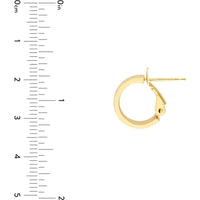 Olas d'Oro - 14K Yellow Gold 10mm Rectangle Tube Round Hoop Earrings