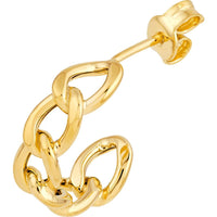 Olas d'Oro - 14K Yellow Gold 10mm Round Link Open Hoop Earrings