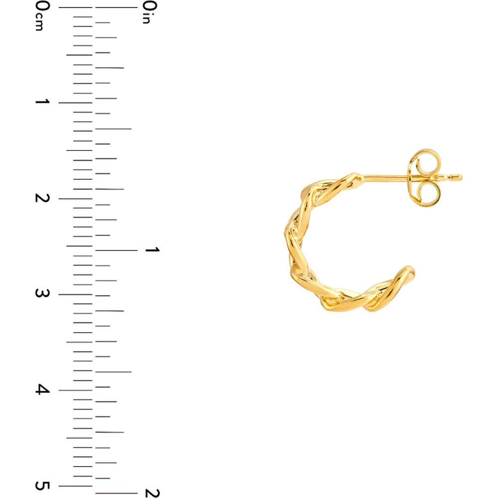 Olas d'Oro - 14K Yellow Gold 10mm Round Link Open Hoop Earrings