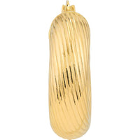 Olas d'Oro - 14K Yellow Gold 10mm Textured Round Tube Hoop Earrings - 4.34 Grams