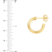 Olas d'Oro - 14K Yellow Gold 10mm Tubular Round Hoop Earrings Lightweight 1.90 Grams