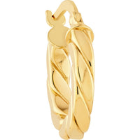 Olas d'Oro - 14K Yellow Gold 10mm Twist Square Tube Hoop Earrings