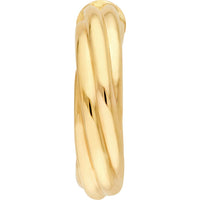 Olas d'Oro - 14K Yellow Gold 10mm Twisted Open Hoop Earrings