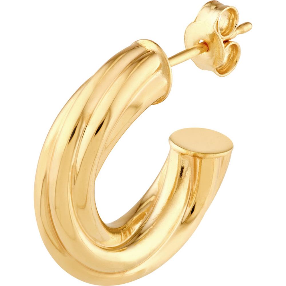 Olas d'Oro - 14K Yellow Gold 10mm Twisted Open Hoop Earrings
