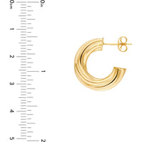 Olas d'Oro - 14K Yellow Gold 10mm Twisted Open Hoop Earrings