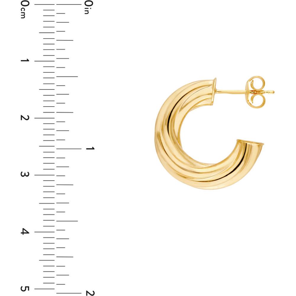 Olas d'Oro - 14K Yellow Gold 10mm Twisted Open Hoop Earrings