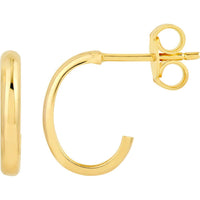 Olas d'Oro - 14K Yellow Gold 12.75mm Medium J Hoop Earrings - 1.24 Grams