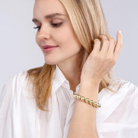 Olas d'Oro - 14K Yellow Gold 12mm Beaded Bracelet with Lobster Clasp - 14.60 Grams