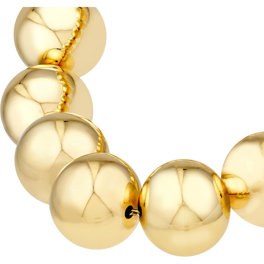 Olas d'Oro - 14K Yellow Gold 12mm Beaded Bracelet with Lobster Clasp - 14.60 Grams