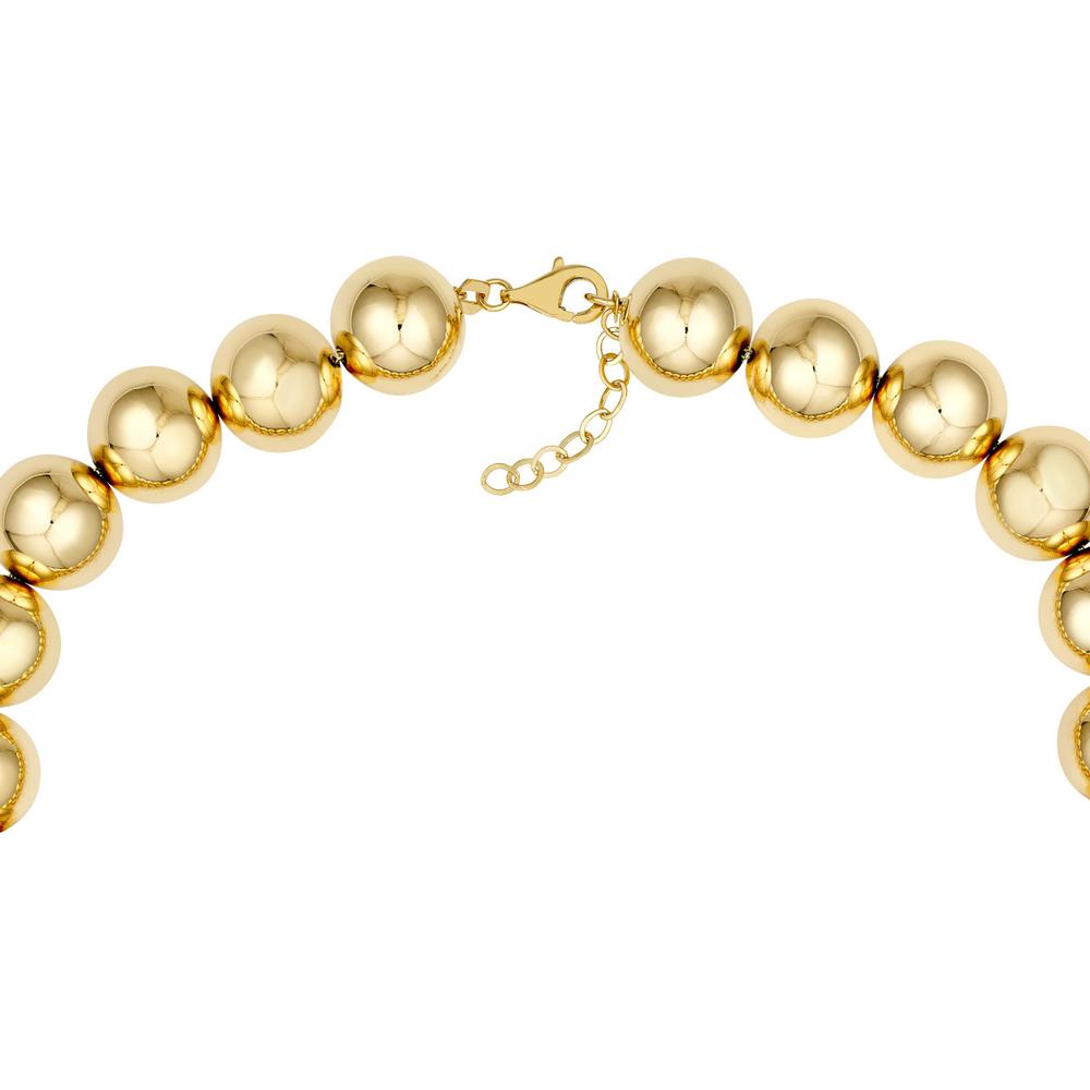 Olas d'Oro - 14K Yellow Gold 12mm Beaded Bracelet with Lobster Clasp - 14.60 Grams