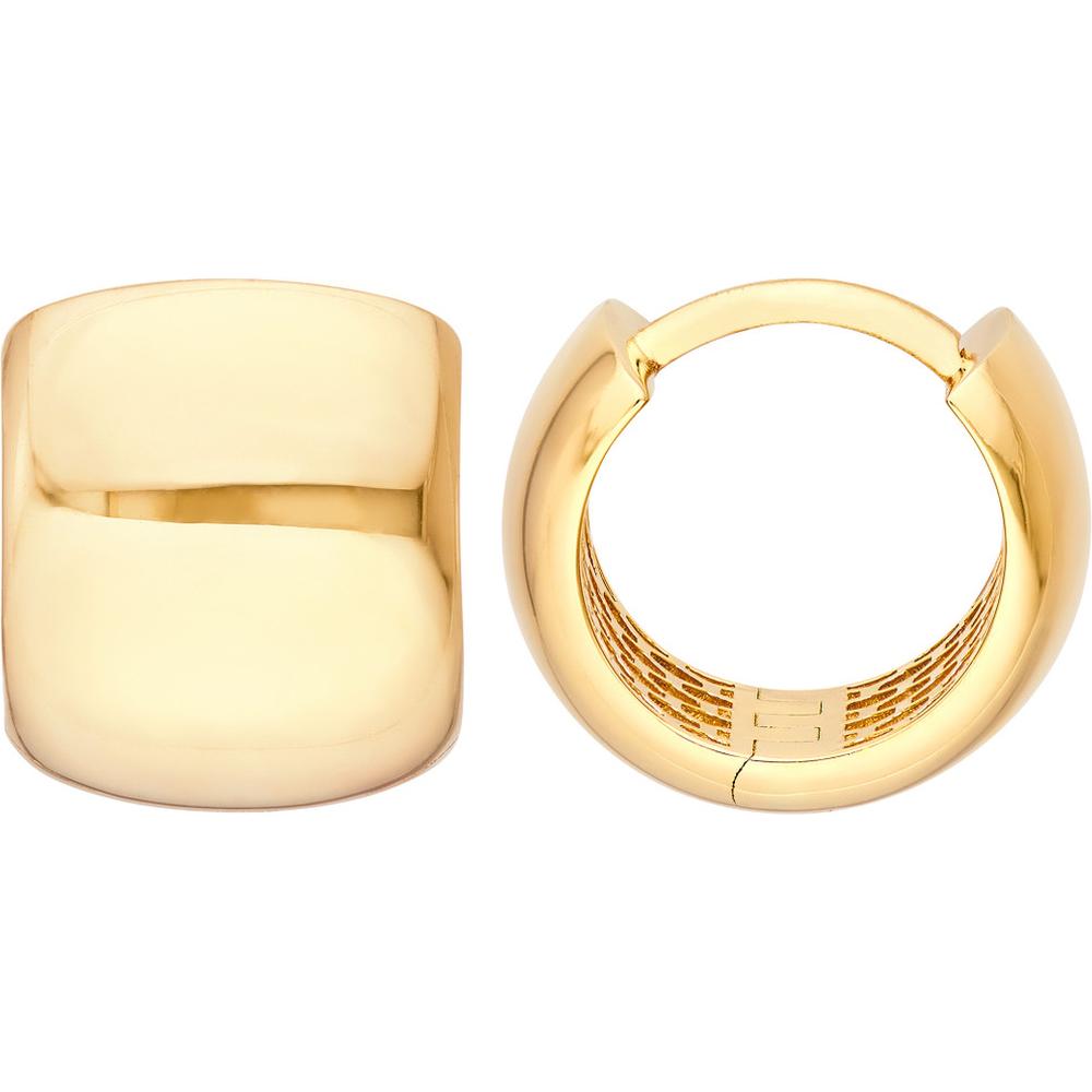 Olas d'Oro - 14K Yellow Gold 12mm Polished Round Hoop Earrings