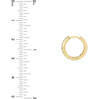 Olas d'Oro - 14K Yellow Gold 13x5.5mm Beaded Huggie Earrings with Hinged Closure