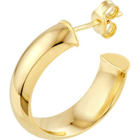Olas d'Oro - 14K Yellow Gold 15mm D-Tube Round Hoop Earrings - 2.40 Grams Total Weight