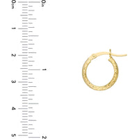 Olas d'Oro - 14K Yellow Gold 15mm Diamond-Cut Hoop Earrings 1.00 Grams