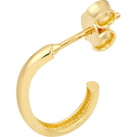 Olas d'Oro - 14K Yellow Gold 15mm Large J Hoop Earrings - Lightweight Luxury Design