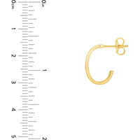 Olas d'Oro - 14K Yellow Gold 15mm Large J Hoop Earrings - Lightweight Luxury Design