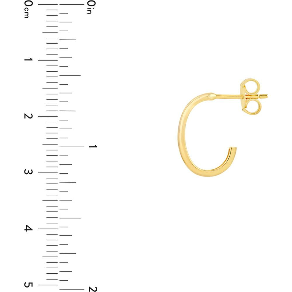 Olas d'Oro - 14K Yellow Gold 15mm Large J Hoop Earrings - Lightweight Luxury Design