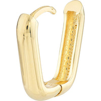 Olas d'Oro - 14K Yellow Gold 15mm Oblong Polished Mini Hoops - Luxury Hoop Earrings