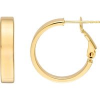 Olas d'Oro - 14K Yellow Gold 15mm Rectangle Tube Round Hoop Earrings - 1.75 Grams Total Weight